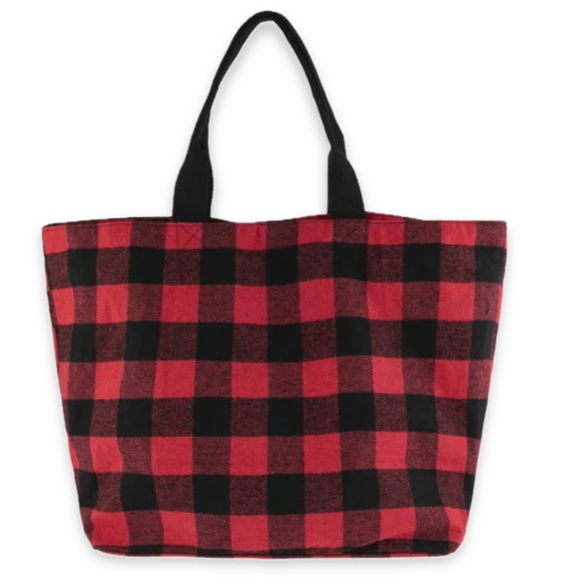 Plaid Bag Red & Black Checkered Tote Bag NWT
L: 14.5" W:22" Handle H:6" W 8” - Picture 8 of 9